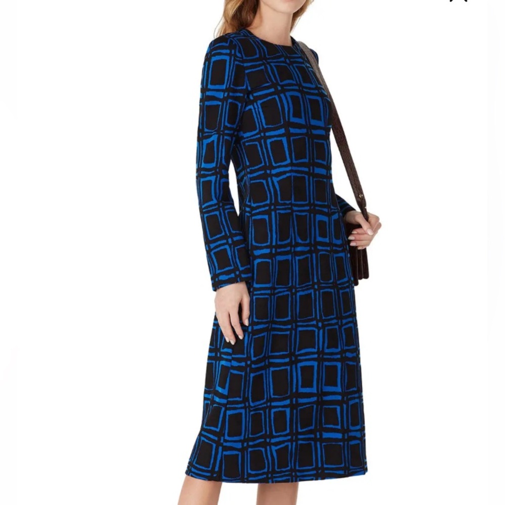 MARNI Electric Blue Printed Dress SIZE 42 or US 12